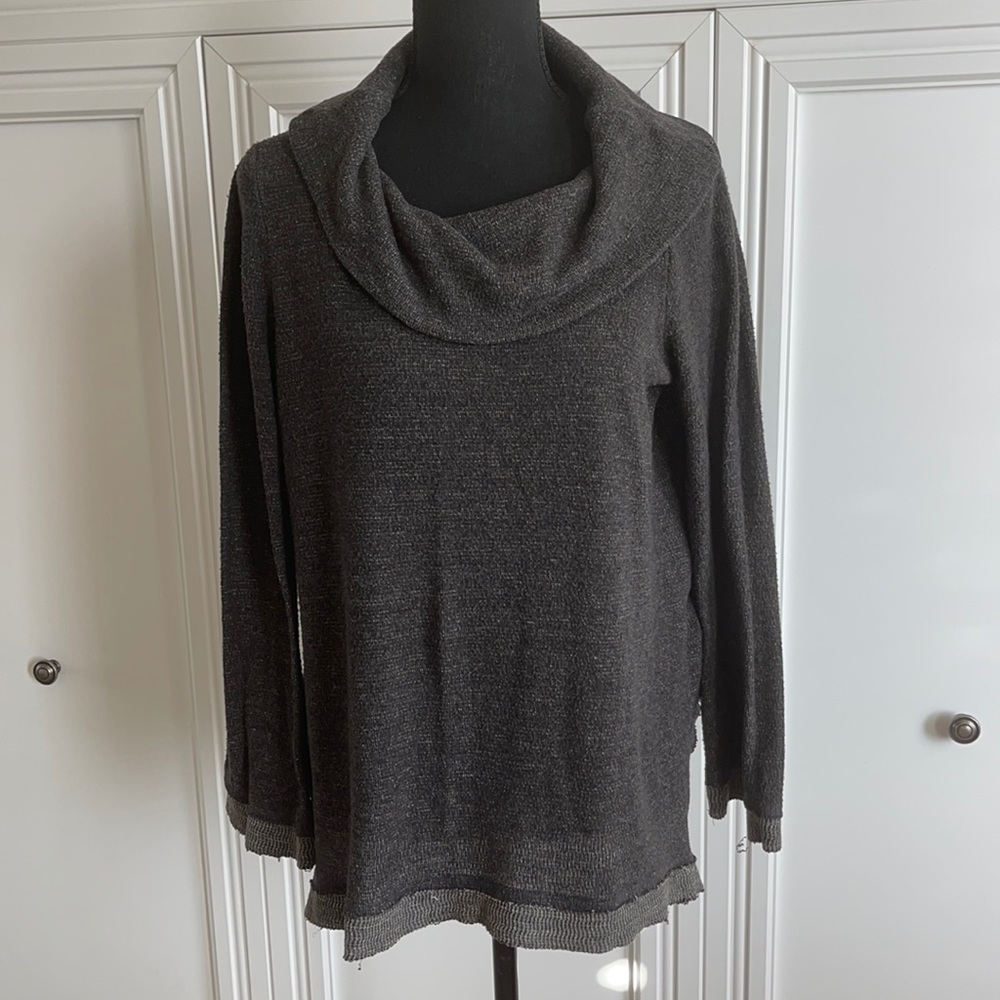 Anthropologie Gray Cowl Neck Top